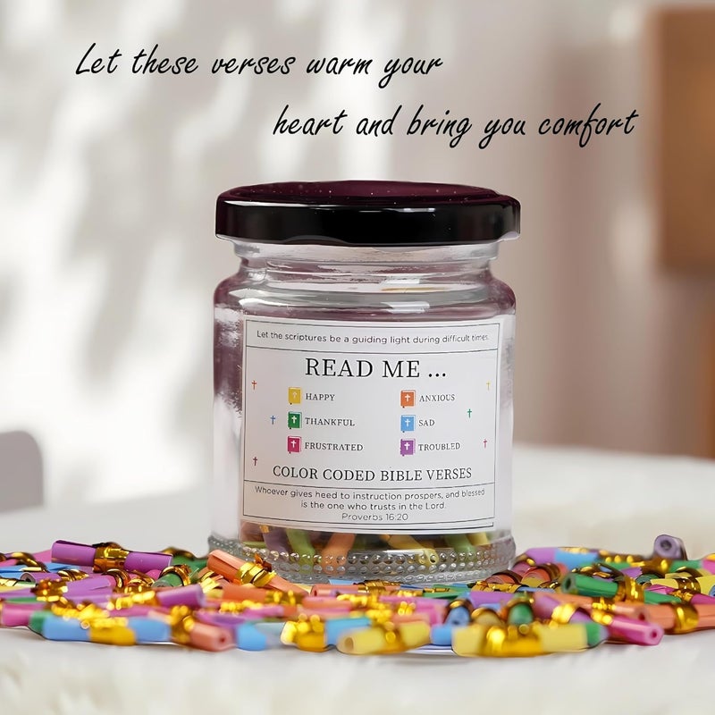 SOLMAYCO Bible Verses Jar – 92 Bible Verses, Christian Gift for Women & Men, Family & Friends, Birthday, Get Well Soon, Sympathy, Christmas, Sweetest Day, Mental Health Encouragement - Image 5